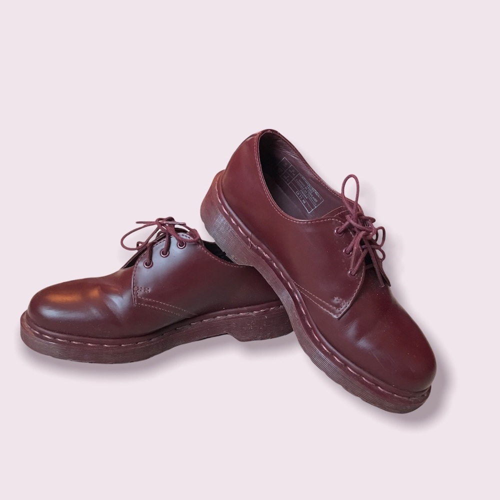 All red 1461 Dr. Martens Oxford shoes